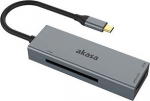 Akasa USB 3.2 Gen1 Type-C 3-in-1 Card Reader - silber