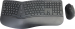 Conceptronic ORAZIO ERGO Wireless set of ergonomic keyboard and vertical Maus, deutsch, Full size (100%), Kabellos, RF Wireless, QWERTZ, Schwarz, Mouse included