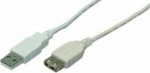 Kabel USB LogiLink USB-A - USB-A 2 m White (CU0010)