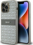 DKNY DKNY DKHCP14LPRTHSLE iPhone 14 Pro 6.1'' beige/beige hardcase Leather Mono Stripe & Metal Logo