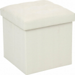 Atmosphera Folding pouffe with storage, podn&oacute;żek, container with lid - 2 w 1, cream color
