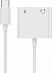 Adapter USB Gembird A-CM-3.5FP-01 USB-C - Jack 3.5mm + USB-C White (A-CM-3.5FP-01)