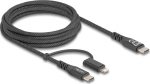 DELOCK USB2 in 1Kabel USB Type-C zu Type-C/Lightning 2m MFi