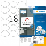 HERMA Etik. A4 wei&szlig; 63.5x42.3 mm oval abl&ouml;sb. Papier 450 St