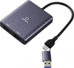 Renkforce RF-6418198 USB-C HDMI Adapter[1x USB-A - 2x] Grau 4K UHD 15 - Adapter - Digital/Data