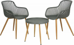 ProGarden BALCONY FURNITURE SET TABLE I 2 GREY CHAIRS