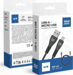 Kabel USB Bluestar USB-A - microUSB 1 m Czarny