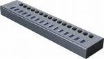 HUB USB Orico HUB 16-port with switch USB-A 3.0 - szary