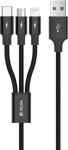 Devia Kintone Series 3In1 Tube, USB to Lightning, MicroUSB, Type-C, 1.2m, Black