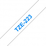 Kleepkirjalint Brother TZE-223 valge, sinine tekst, laius 9mm