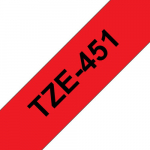 Brother Tape Black on Red 24mm, TZE451, 8 m, 2.4 cm