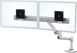 Ergotron LX - Befestigungskit (Gelenkarm, Verl&auml;ngerung, Basis, 2-part table clamp, Arm for two screens, 2 swivel joints, 8" Stange) - f&uuml;r 2 LCD-Displays - Dual Direct - wei&szlig; - screen size: bis zu 63.5 cm (bis zu 25 Zoll)
