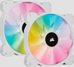 CORSAIR SP Series, White SP140 RGB ELITE, 140mm RGB LED Fan with AirGuide, Dual Pack with Lighting N