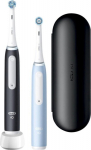 Oral-B | Electric Toothbrush Duo Pack | iO3 Series | Rechargeable | For adults | Number of brush heads included 2 | Number of teeth brushing modes 3 | Matt Black/Ice Blue