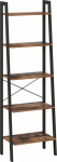 Leobert Rustic style shelf 5 shelves metal frame loft