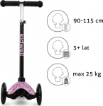 Kidwell Uno three-wheeled balance scooter with clouds and glowing wheels