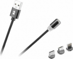 Kabel USB Rebel Comp USB-A - USB-C 1 m Czarny (RB-6004-100-B)