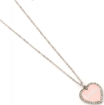 The Carat Shop Ltd Carat Shop Barbie - Pink Enamel Heart Pendant Necklace with Crystal (BMN00003)