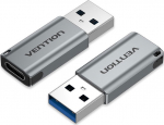 Vention USB 3.0 Male to USB-C Female Adapter Gray Aluminum Alloy Type
