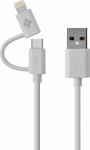 Cable USB iBattz USB-A - Lightning 1 m White (IB-CBL-LGN-WH)