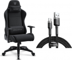 Armchair SENSE7 Spellcaster FUKU XL black fabric + kabel usb
