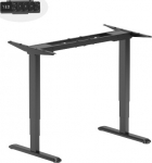 Lumi Height-Adjustable Table Frame, without Tabletop, Black