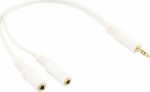 Kabel InLine Jack 3.5mm - Jack 3.5mm x2 0.1m white (99300G)