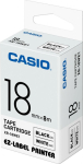 Kleepkirjalint Casio KL-780 EZ label sildiprinteri lint XR-18WE1 - 18 mm, v&auml;rvus must tekst/valge taust