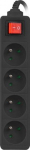 Lanberg extension strip 1.5m 4x PL z black switch - Extension strip Lanberg | 4 jack PL | 1.5m | czarna | cable made of full copper | z switch