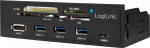 Logilink USB HUB 3.0 with 6-fold card reader black