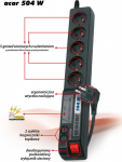 Power Strip Acar 504W Surge 5 sockets 1.8 m czarna (W0069)