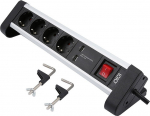 Olympia IOIO power strip SL 2425 U 4xSchuko/2x-A si/sw
