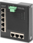 DIGITUS Switch Ind. 8-Port Gigabit Flat Unmanaged schwar