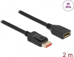 Delock - DisplayPort-Verl&auml;ngerungskabel - DisplayPort (M) zu DisplayPort (W) - DisplayPort 1.4 - 2.0m - unterst&uuml;tzt 8K UHD (7680 x 4320) - Schwarz (87071)