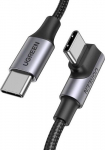 Ugreen US334 70643 USB-C (angled) / USB-C (straight) 100W PD 1m cable - black