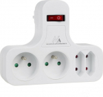 Maclean AC outlet x4 z type switch E MCE224