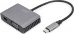 DIGITUS Adapter USB-C St. -> VGA Bu./MiniDP Bu. 4K/30Hz 20cm