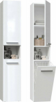 Topeshop BATHROOM CABINET BINDING POST BASKET NEL III WHITE GLOSSY