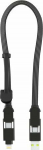 Kabel USB Rolling Square USB-A + USB-C - USB-C 0.3 m Czarny (RS-XLS01R)