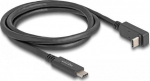 Delock - USB-Kabel - 24 pin USB-C (M) zu 24 pin USB-C (M) gewinkelt - USB 3.2 Gen 2 - 3 A - 1.0m - USB Power Delivery (60W), unterst&uuml;tzt 4K 144 Hz (3840 x 2160), bis zu 10 Gbps Datentransferrate, DP Alt Modus-Support, E-marker - Schwarz (80034)