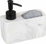 Wenko Resa Marble dishwashing liquid dispenser with sponge compartment