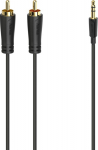 Hama 00205261, 2 x RCA, Male, 3.5mm, Male, 3 m, Schwarz