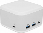 HUB USB LMP PowerDock - USB-C GaN Power Adapter & 5-Port USB-C Dock - White
