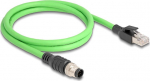 DELOCK M12 Kabel A-encoded 8 Pin St. zu RJ45 St. PUR(TPU) 1m