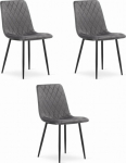 Leobert Krzesło TURIN - dark gray velvet x 3