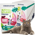 ANIMAL ISLAND Everyday Beef fillets in broth - wet cat food - 12 x 85g