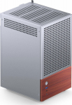 Jonsbo T6 PC Geh&auml;use, Mini Tower, Mini-ITX, Tempered Glass, Holz - silber