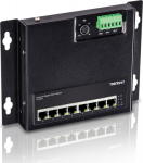 TRENDnet 8-Port Industrial Gigabit PoE+ WallMount Front Acc