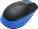 Log Logitech M190 Full-Size Wireless Mouse, RF Wireless, 1000 DPI, Blue