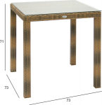 Table WICKER 73x73xH71cm, cappuccino